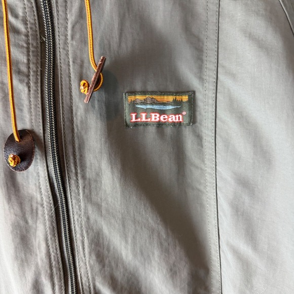 LL Bean Mountain Classic Anorak Sage Green Half Zip Hooded Jacket Misses L - Picture 5 of 6